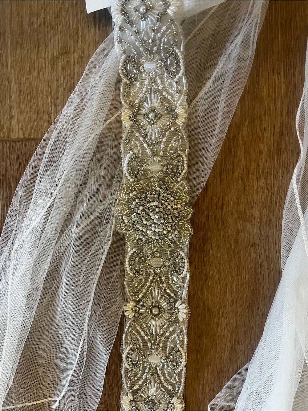 Beaded Bridal Sash Belt in Ivory and Silver